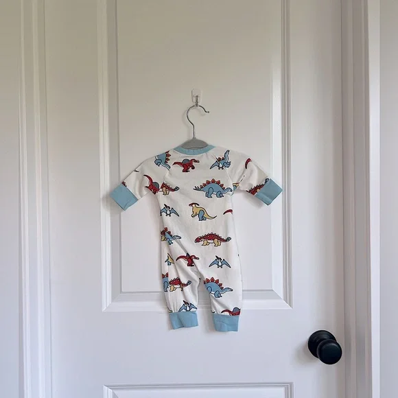 🦕Monica + Andy Organic Cotton Dinosaur Print Kimono Romper - Picture 2 of 3